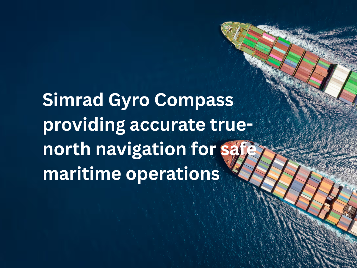 Simrad Gyro Compass on ship’s bridge for accurate navigation